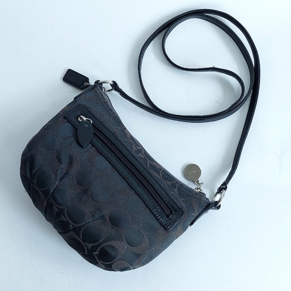 Coach Dark Grey Signature Pleated Crossbody F44744 - Picture 5 of 12